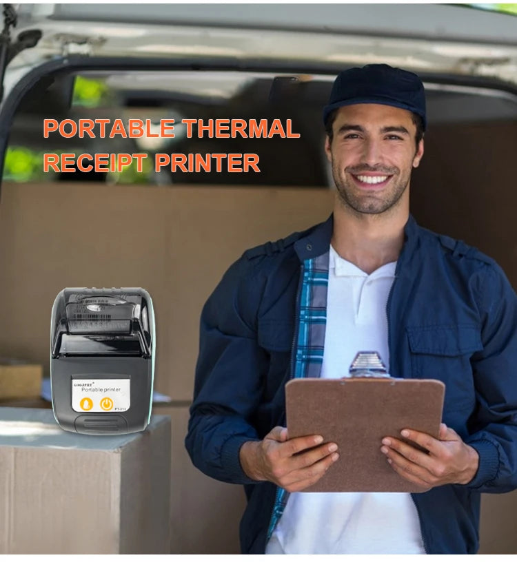 Mini Portable Thermal Receipt POS Printer Wireless Bluetooth 58mm Ticket Bill IOS Android PC Invoice Business Retail Ink-free