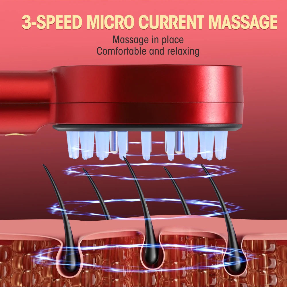 3 Modes Electric Massage Comb Portable Red Light Laser Comb for Hair Follicle Hair Follicles On The Head Essence Oil Applicator