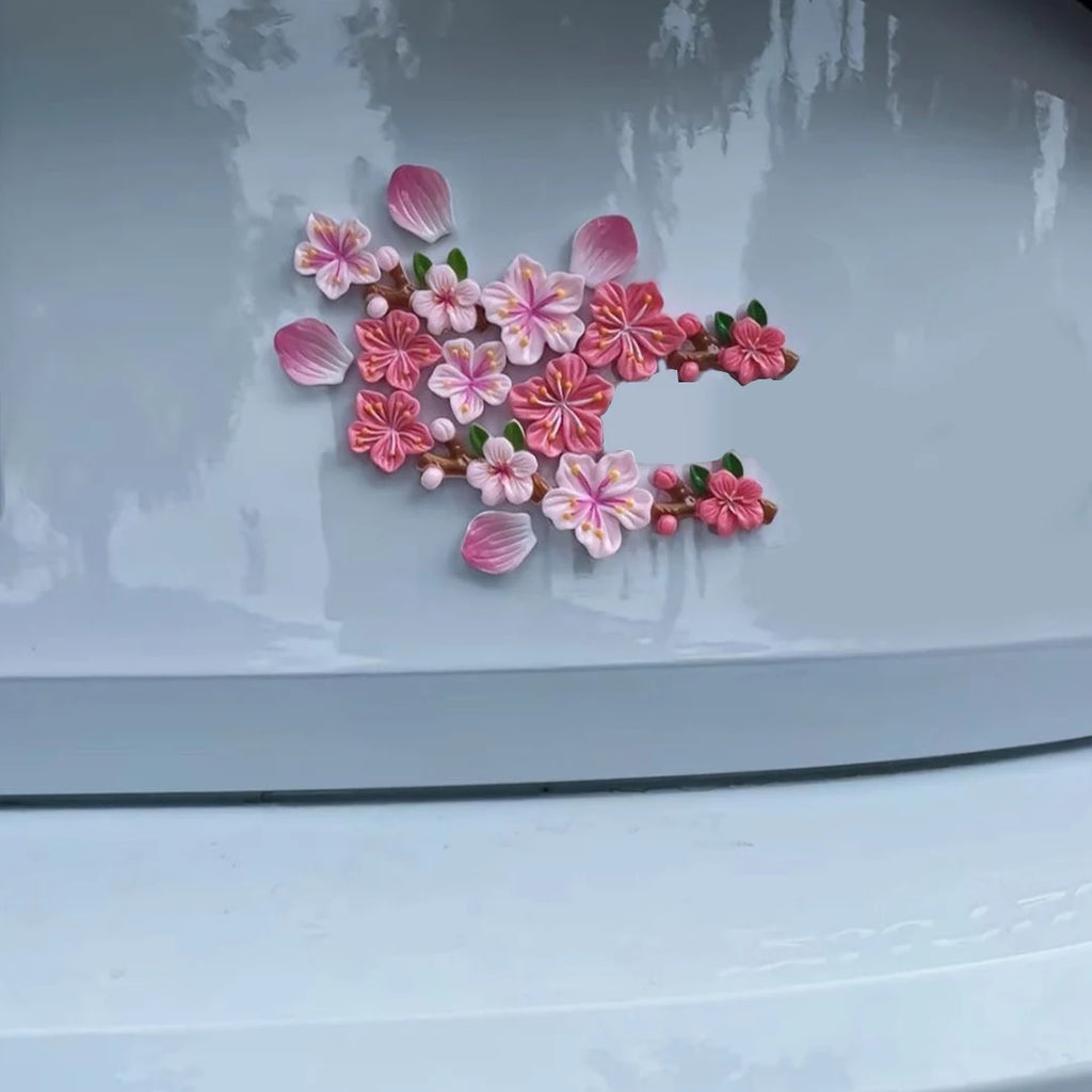 3D Flower Car Sticker Decorative Resin Emblem for Vehicle Body Trunk Trim Accessories