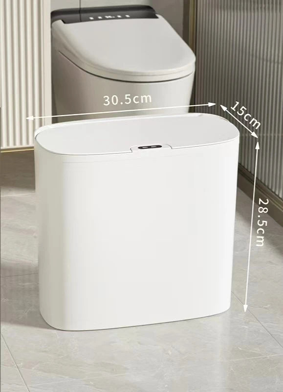14L Bathroom Smart Trash Can Wall Mounted Waterproof Garbage Bin Automatic Sensor Wastebasket Narrow Dustbin for Kitchen