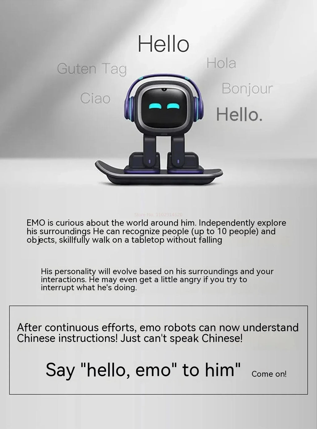 EMO Intelligent AI Robots Emotional Support Interactive Desktop Voice Recognition EMO Go Home Robot Companion Children Gifts