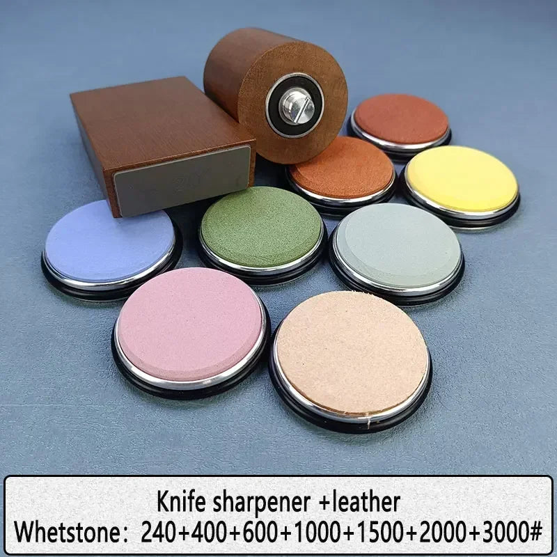 Diamond Sharpening StoneMagnetic Rolling Knife Sharpener  Wood Kitchen Grinding System 15 20 Degrees Angle Roller Accessory