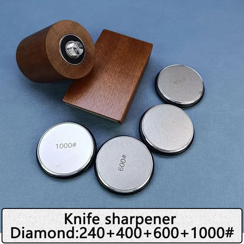 Diamond Sharpening StoneMagnetic Rolling Knife Sharpener  Wood Kitchen Grinding System 15 20 Degrees Angle Roller Accessory