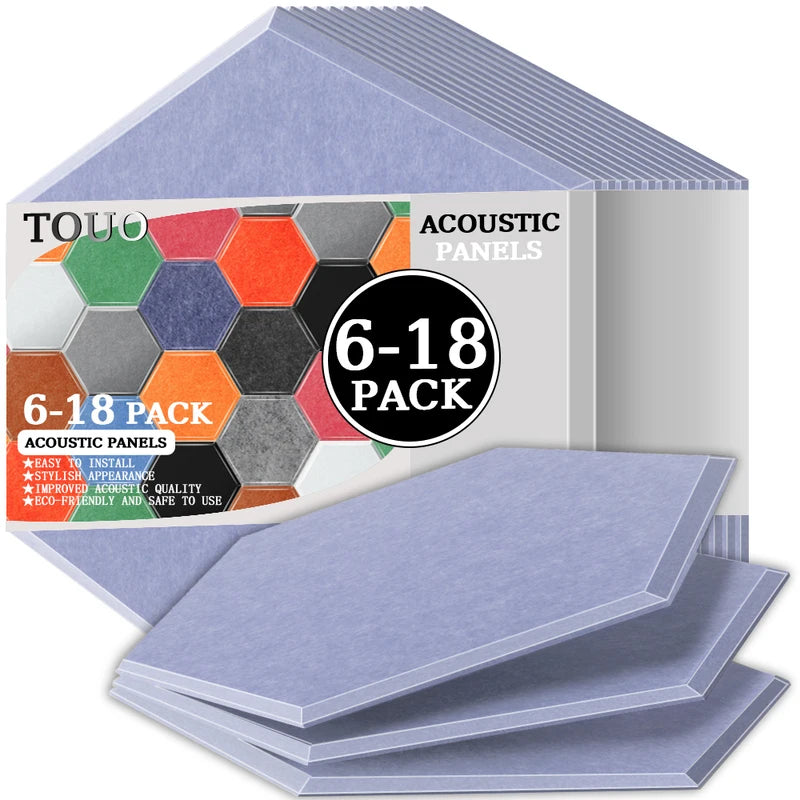 TOUO Sound Absorbing Panel 6 Pcs High-Density Material Home Accessories Noise Insulation For Walls Drum Room Acoustic Treatment