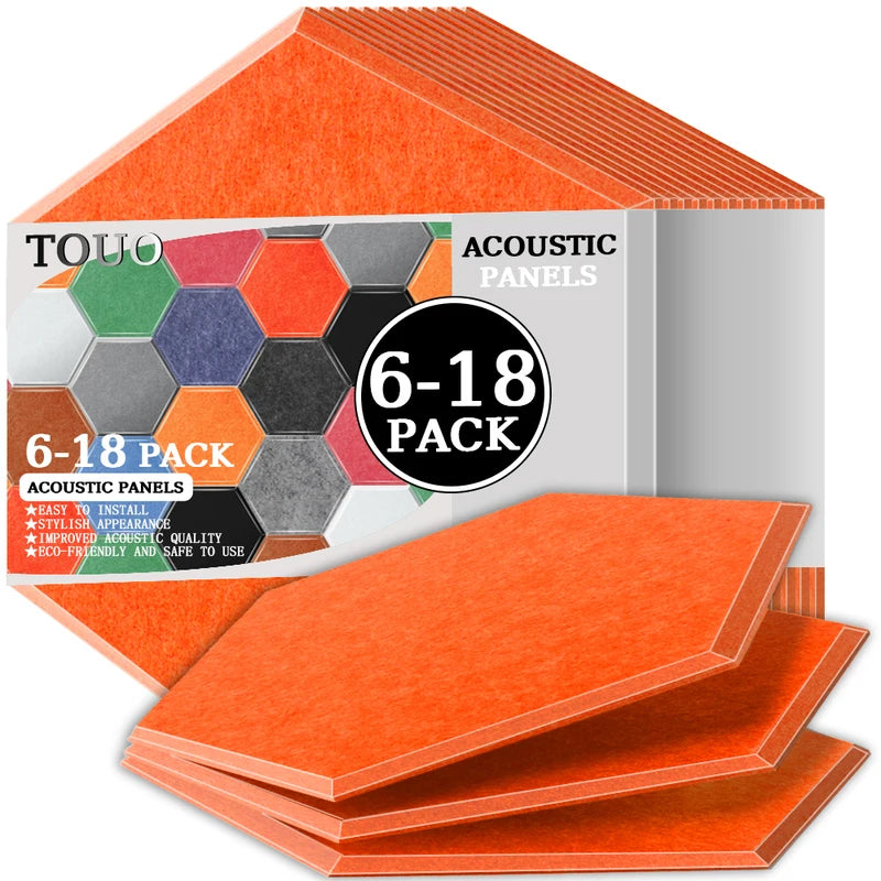 TOUO Sound Absorbing Panel 6 Pcs High-Density Material Home Accessories Noise Insulation For Walls Drum Room Acoustic Treatment