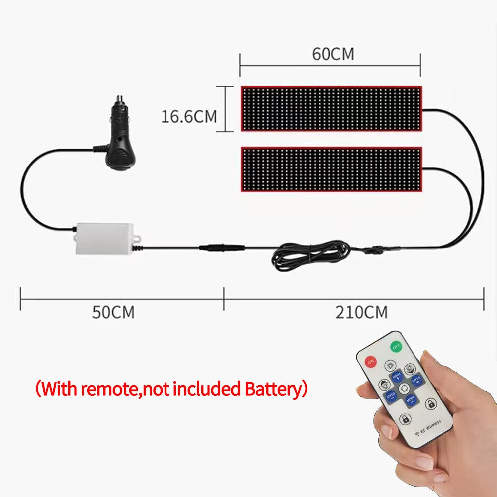 Devil's Eye Truck Windshield Remote Control Flexible Led Eye Animation Display Smart Scrolling Message Eye Soft LED Sign Board