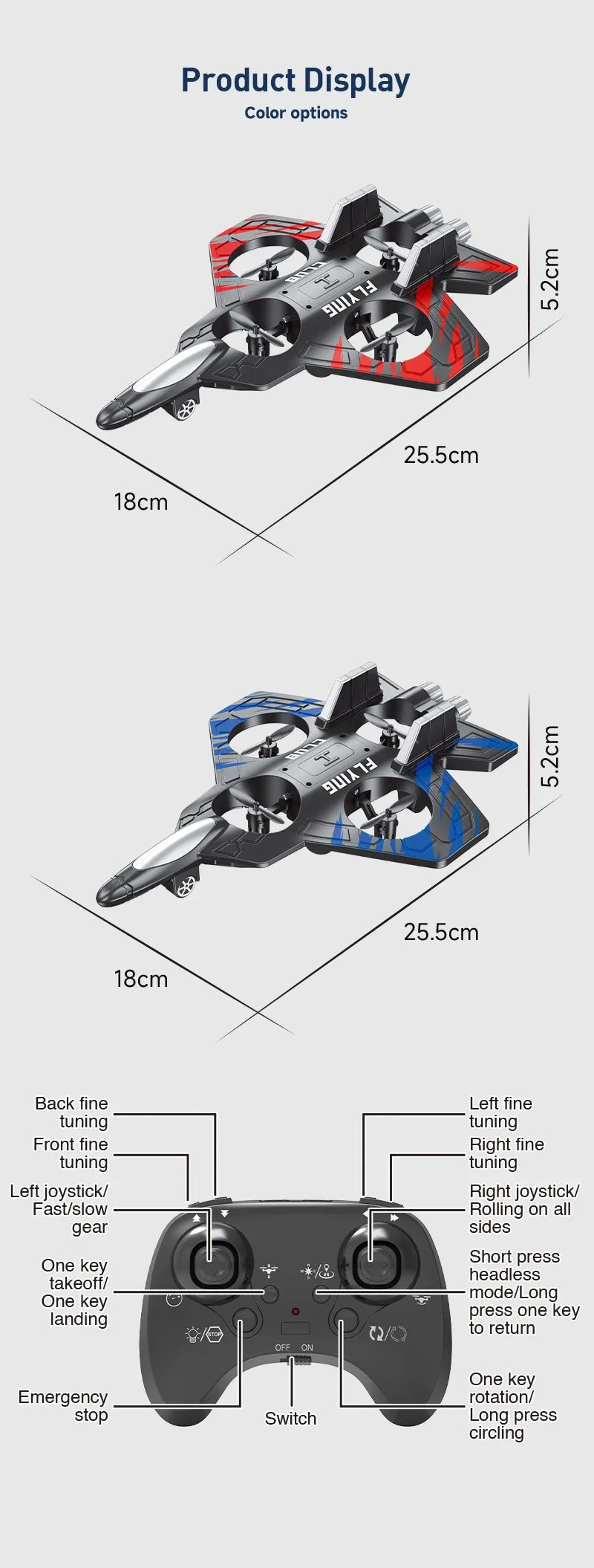 RC Aircraft EPP Foam Stunt Glider Electric Fighter Remote Control Airplane Fall Resistant Plane Toys for Boys Kids CZ01 CZ63