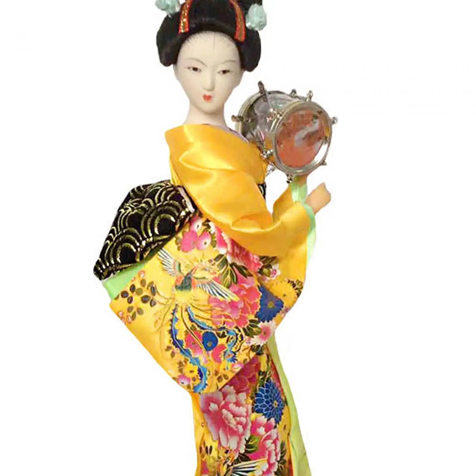 Japanese Geisha 9" Free Standing Oriental Ancient Kabuki Girl Statue Kimono Dolls Ornament for Shelf Table Home Office Decor