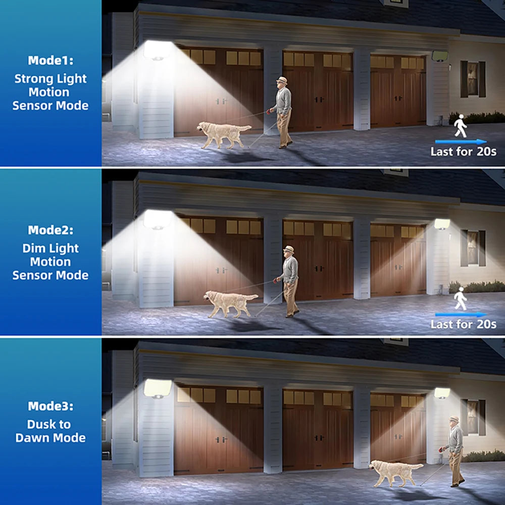 New 366LED Solar Outdoor Lights Solar Powered Security Light Motion Sensor 234LED Wall Light IP65 Waterproof Garden