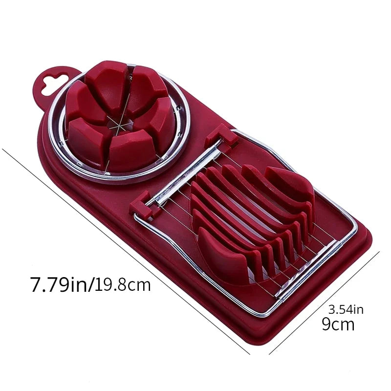 Multifunctional Egg Cutter Stainless Steel Egg Slicer Sectioner Cutter Mold Flower-Shape Luncheon Meat Cutter Kitchen Gadgets