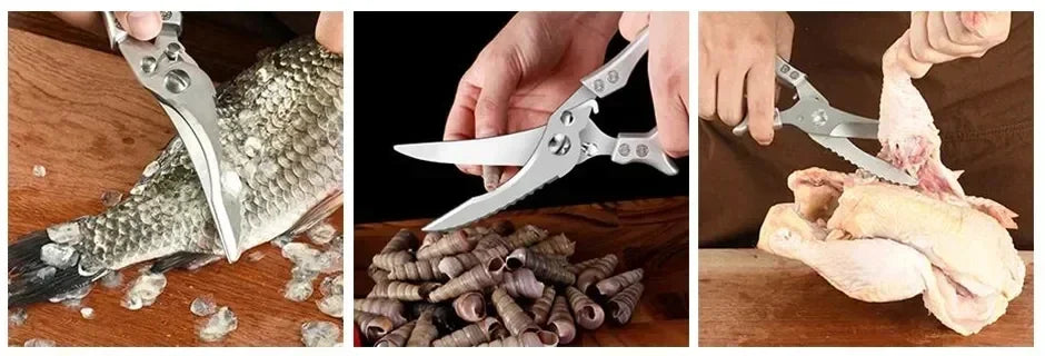 Professional Chicken Bone Kitchen Scissors Kitchen Shears Duck Fish Cutter Stainless Steel Scissors Clean Cook Scissors Knife