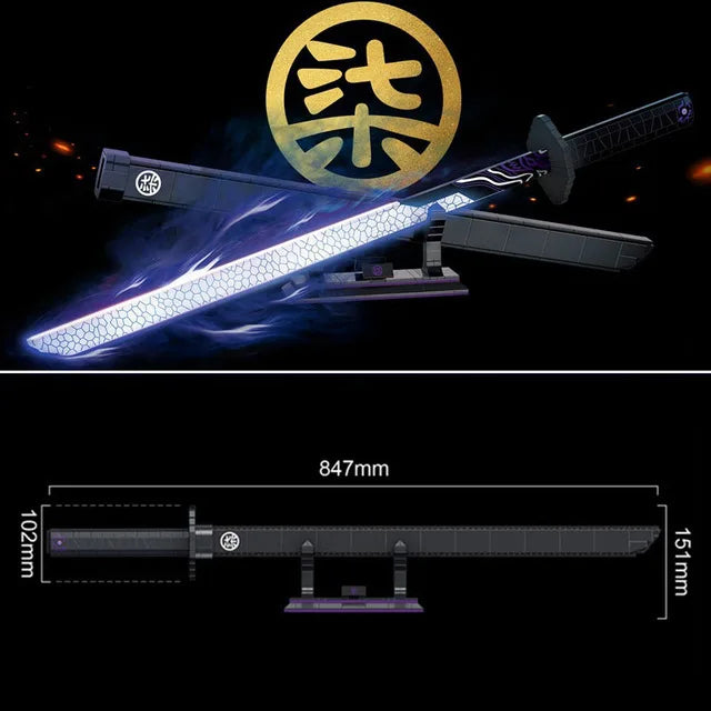 Demon Slayer OneMOC Piece Katana Luminous Sword Building Blocks Diy Model Educational Toy Assembly Weapon Toy Brick for Children