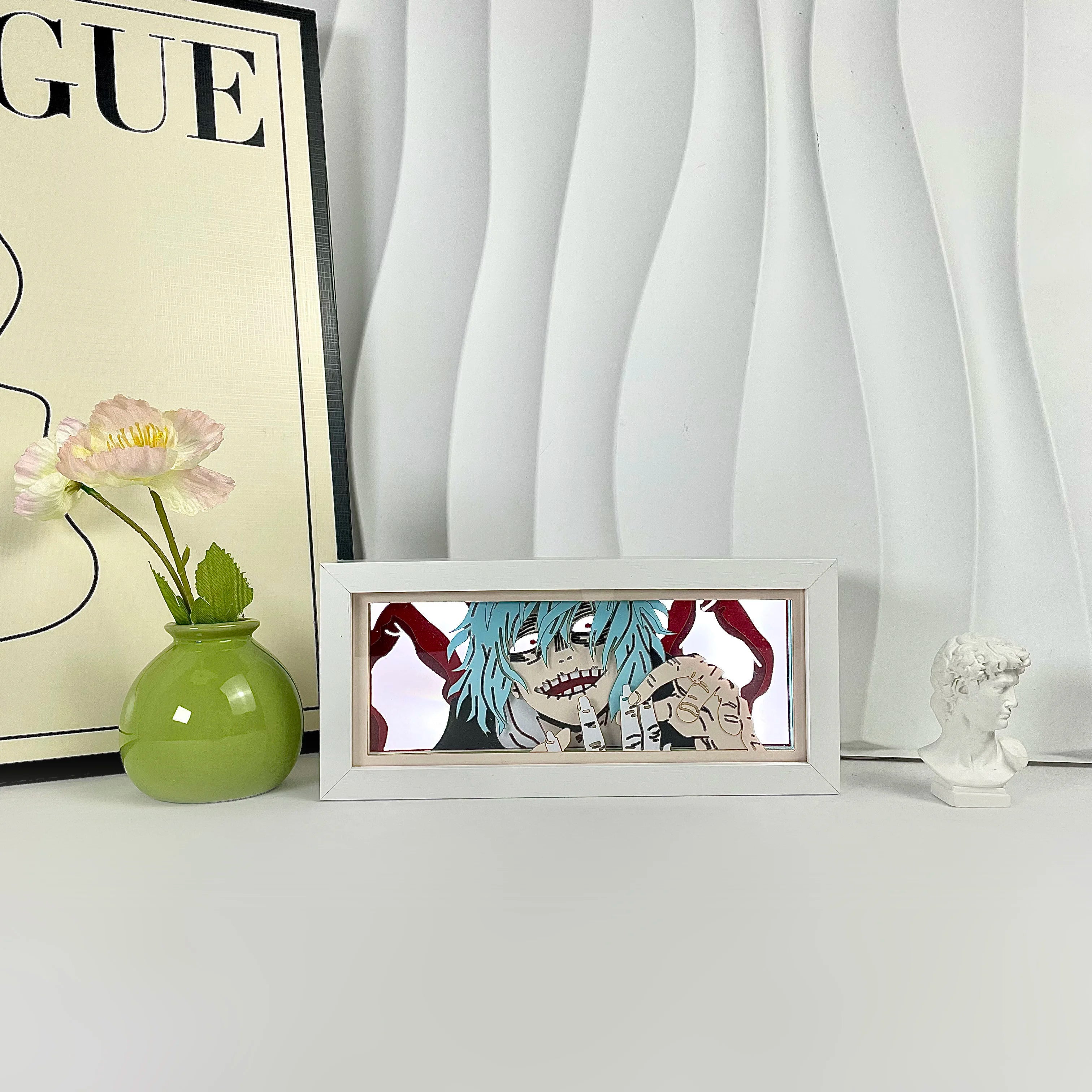 Anime Light Box Led Strip Lights Anime Eyes Shadow Box Picture Frame 3D Paper Carving Usb Table Lamp Mood Light Room Decor Gift