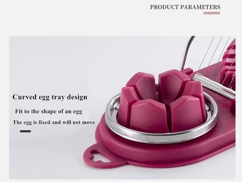 Multifunctional Egg Cutter Stainless Steel Egg Slicer Sectioner Cutter Mold Flower-Shape Luncheon Meat Cutter Kitchen Gadgets