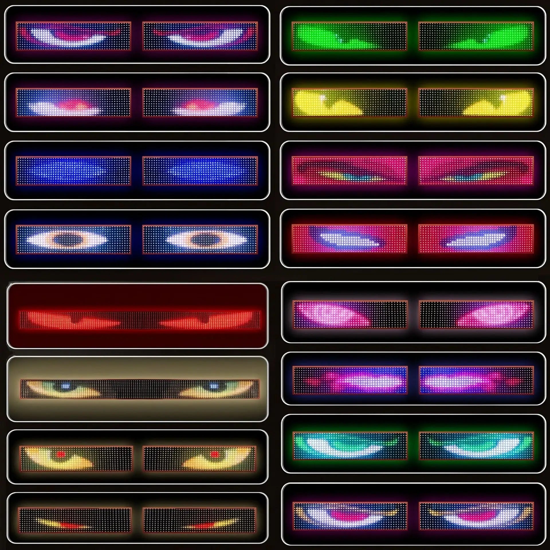 Truck Car Devil Eye LED Matrix Pixel Panel Light APP Remote Control Soft Foldable Lighting Scrolling For Board Windshield 12/24V