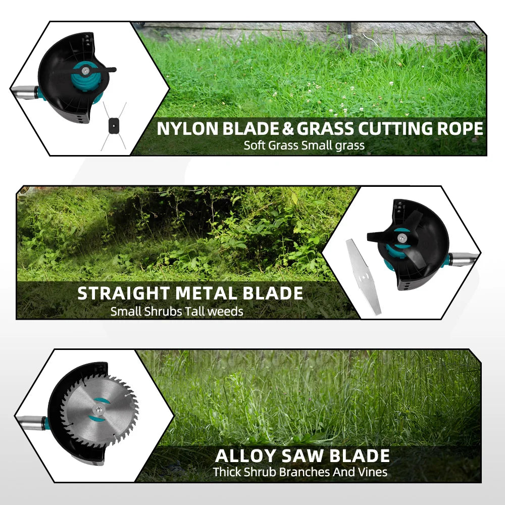 YOFIDRA Electric Lawn Mower Cordless Garden Grass Cutting Trimmer 100-135cm Length Cutter Power Tool For Makita 18V Battery Pin