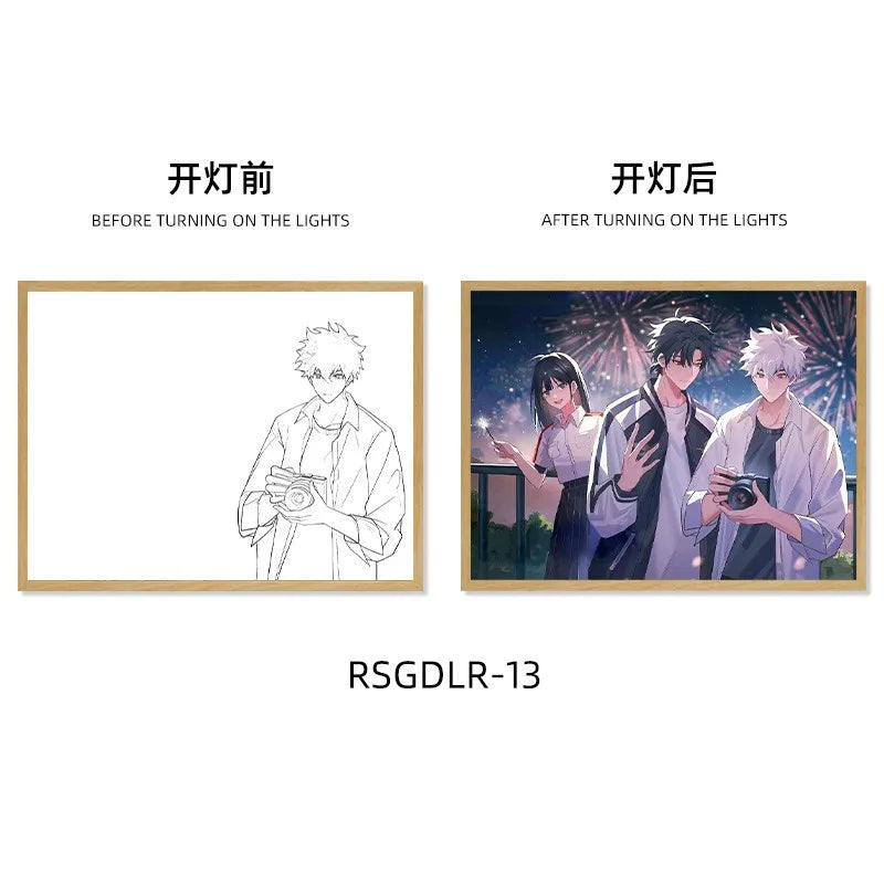 Link Click LED Light Box Painting Picture Frame Charles Lucas Jo  Anime peripherals Night Light Decoration Photo Frame Gift