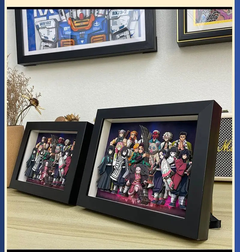 Demon Slayer Infinity Castle Nine Hashira HD 3D Paper Art Tanjiro - Handmade Character Desktop photo frame, Anime Gift for Fans