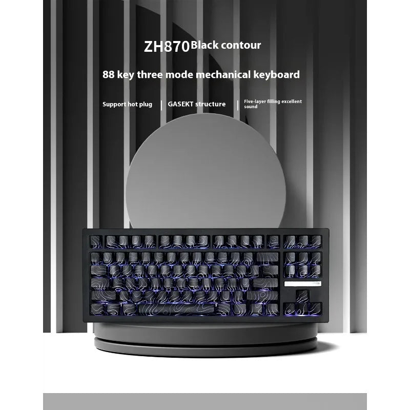 Zorher ZH870 Wireless Mechanical Keyboard Bluetooth Tri Mode RGB Hot Swap Gaming Keyboards Customized PBT Keycap PC Accessory
