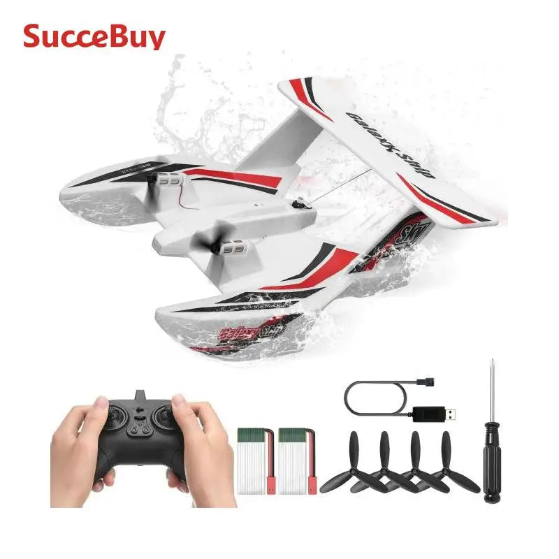 SucceBuy EPP Foam RC Plane 2.4G 3CH  Radio Control Aircraft Sea And Air RC Glider Water Land Flying Airplane Toys Gift For Boys