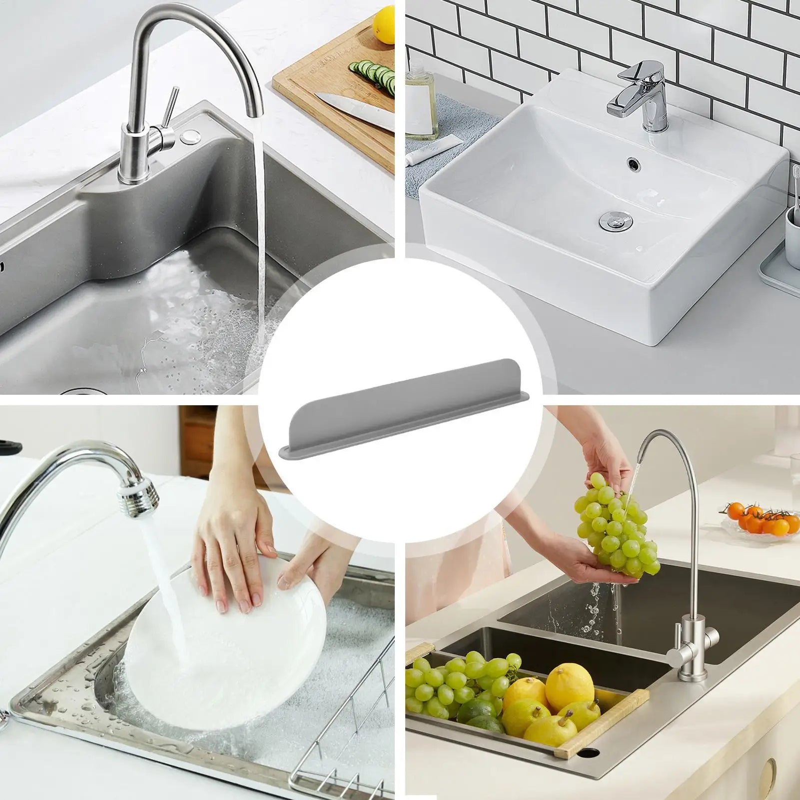 Faucet Splash Guard Silicone Water Splash Guard 20.47 Inches Splashproof Board Sink Protector Waterproof for Washing Daily Use