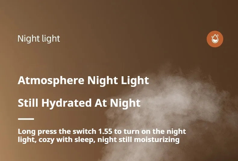 MSS 2-in-1 Air Purifier Cool Mist Humidifier - Double Nozzle & Night Light, Ideal for Bedroom, Living Room & Office Desktop