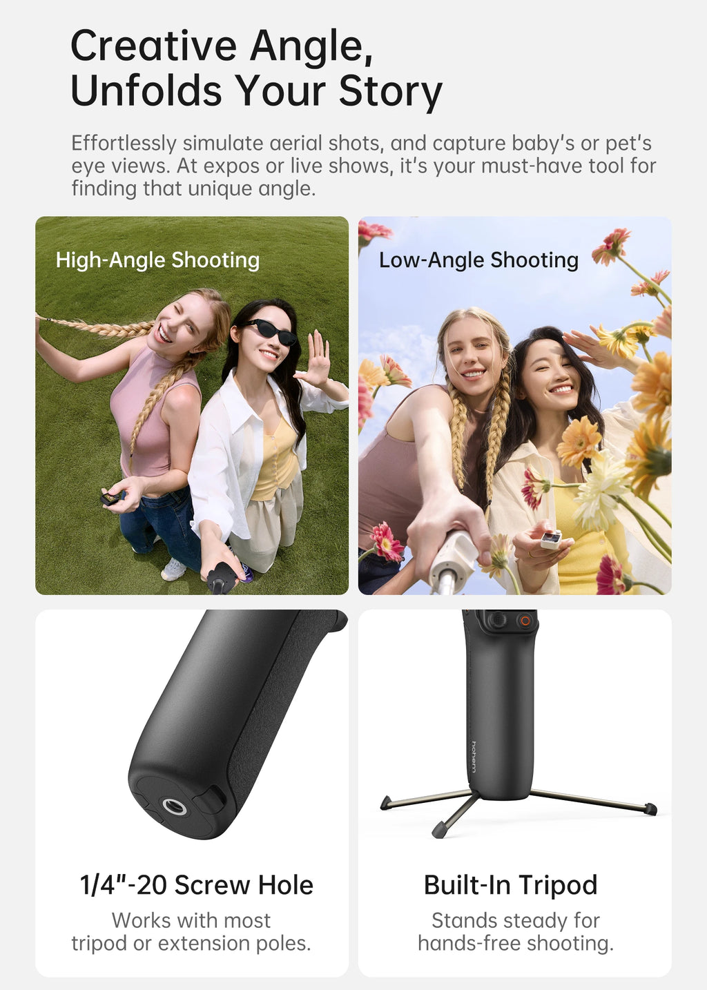 Hohem iSteady V3 Ultra Gimbal Stabilizer for iPhone with AI Auto Tracking Detachable Touchscreen Remote Phone Gimbal