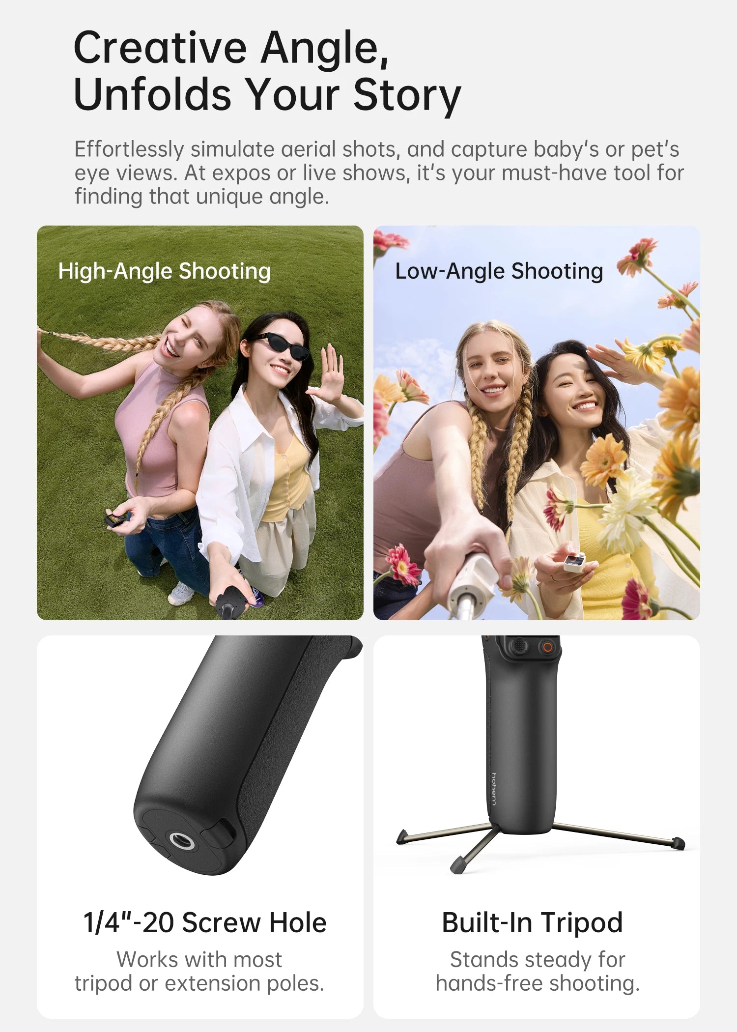 Hohem iSteady V3 Ultra Gimbal Stabilizer for iPhone with AI Auto Tracking Detachable Touchscreen Remote Phone Gimbal