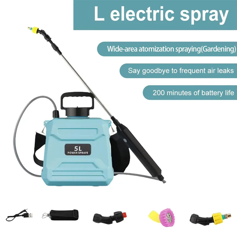 5L High Pressure Backpack Sprayer Electric Disinfection Pesticide Pump for Agriculture Lawn Garden Spray Ulv Ulv Spray