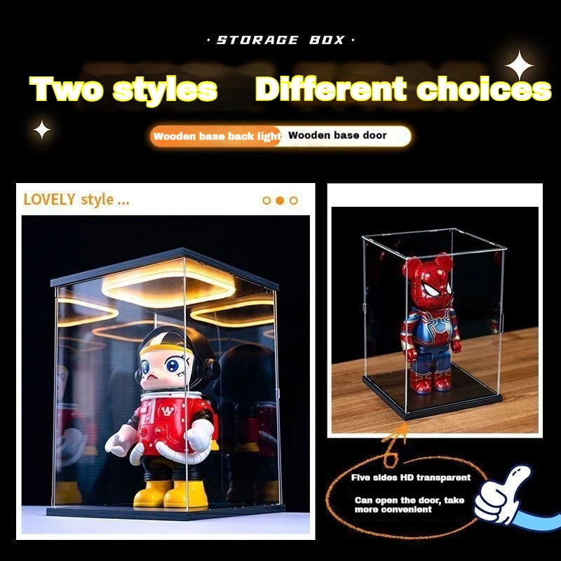 Animation Around The Hand-Held Special Display Box High-Value Light Can Open The Door Hand-Held Doll Toy Display Box Storage Box