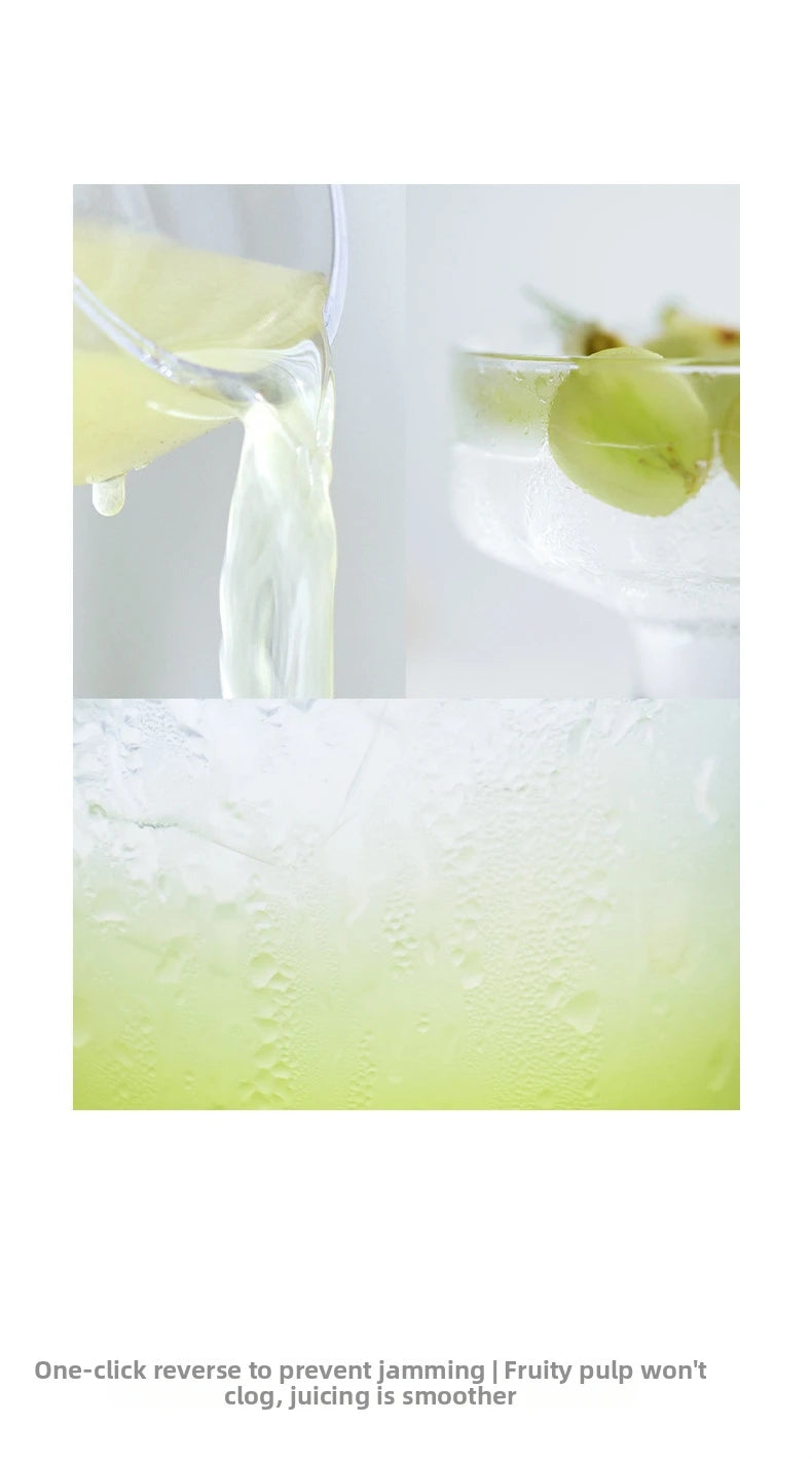 Large-Caliber Juicer Household Automatic Juicer Low-Speed Slag Juice Separation Food Grade 304 Stainless Steel Easy to Clean