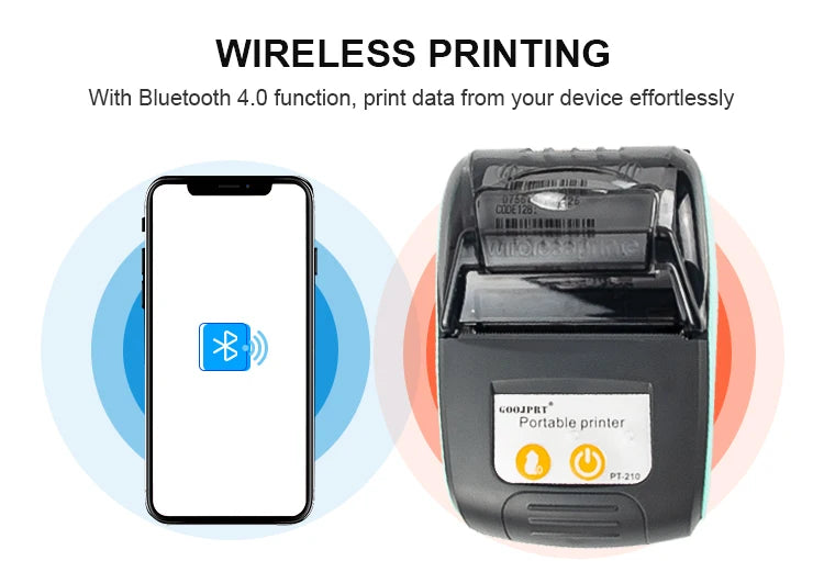 Mini Portable Thermal Receipt POS Printer Wireless Bluetooth 58mm Ticket Bill IOS Android PC Invoice Business Retail Ink-free