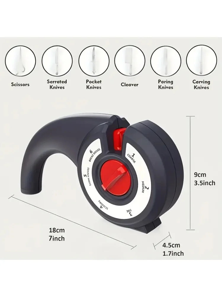 6-in-1 Multi-Function Manual Knife Sharpener Multi-Speed Adjustment Suitable for Kitchen Knives and Scissors Multi-Function Manu