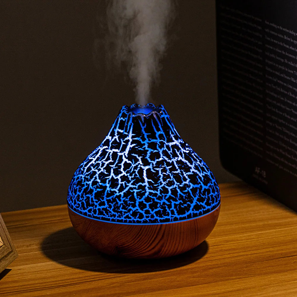 Volcano Air Humidifier Snow Mountain Essential Oils Diffuser Large Capacity Water Tank USB Aroma Diffuser Colorful Night Lights