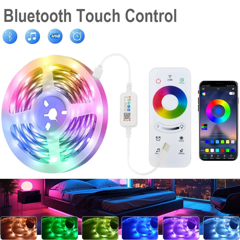 Led Strip Lights Tuya Wifi Music Sync Remote Control USB 5V RGB Flexible Tape for Room Decor TV Backlight With Alexa Google