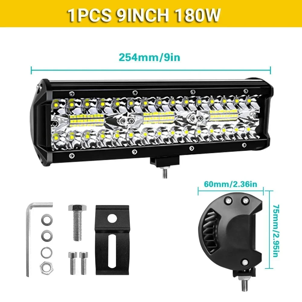 4/7/9/12/17/20 Inches Led Lightbar Vehicle 12V Work Light Bar Spotlight Boat Barra Led Driving Truck ATV SUV 4x4 Long Range