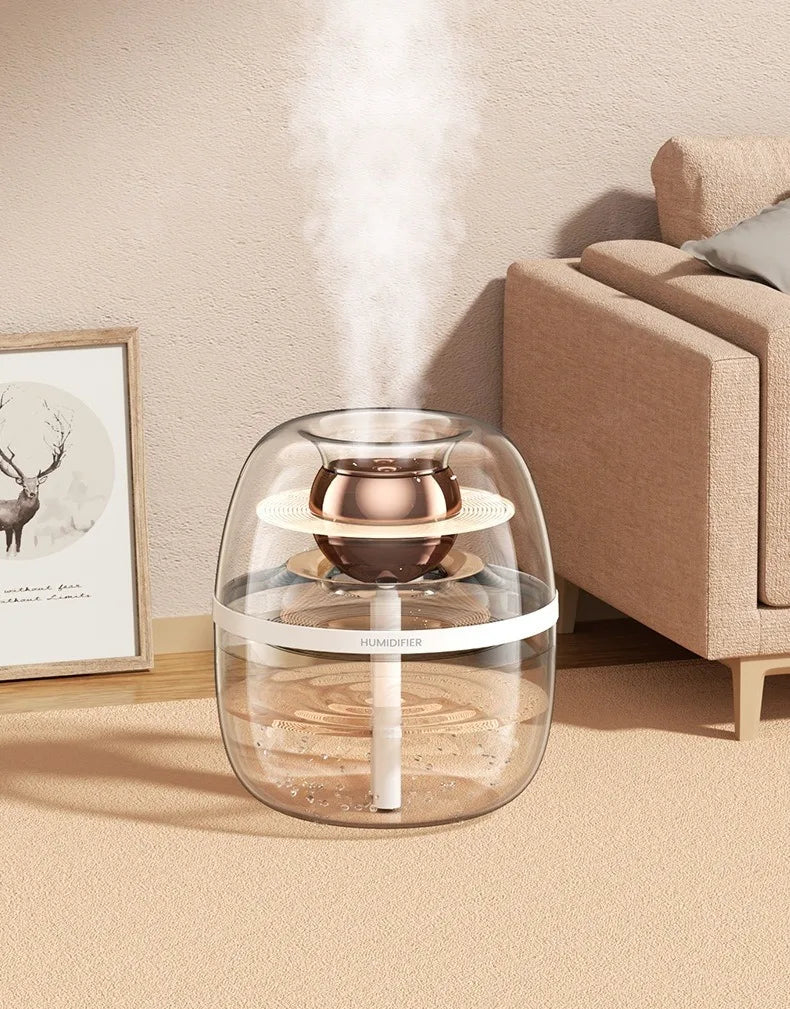MSS 2-in-1 Air Purifier Cool Mist Humidifier - Double Nozzle & Night Light, Ideal for Bedroom, Living Room & Office Desktop