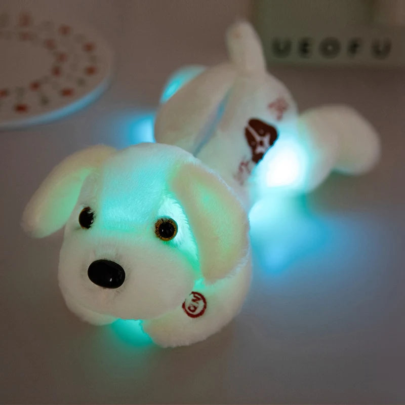 Luminous Dog Plush Toy Cute Cartoon Stuffed Soft Lying Animal Doll Anti Stress Home Decor Toys Gift Birthday Party Toys Kids