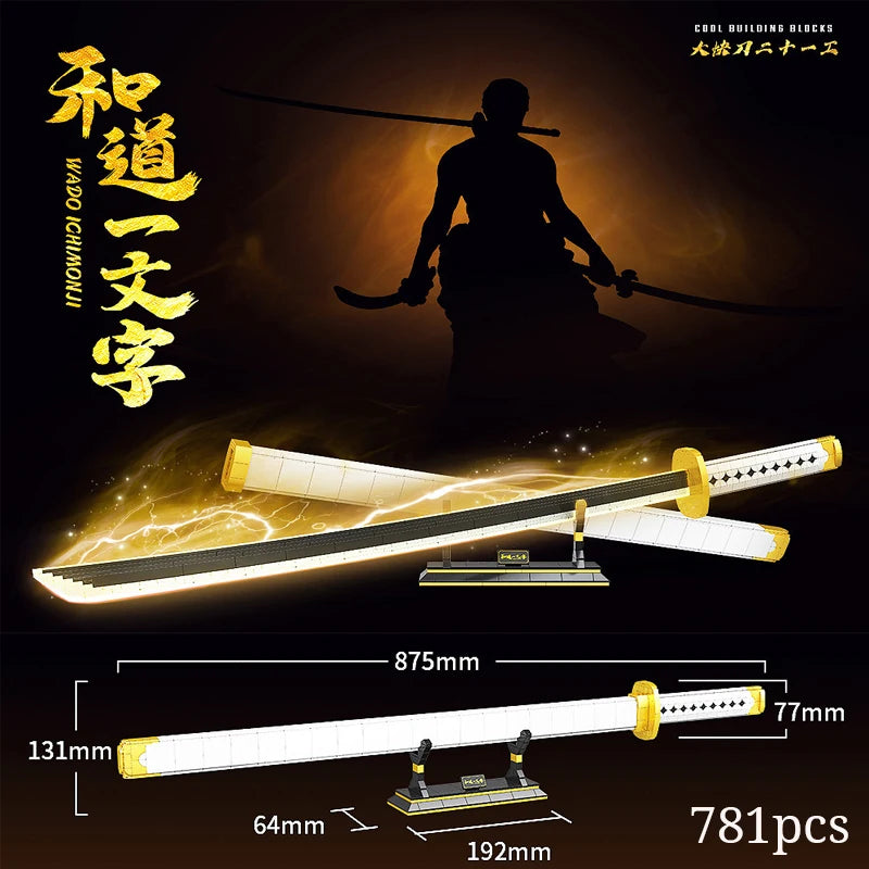 Demon Slayer OneMOC Piece Katana Luminous Sword Building Blocks Diy Model Educational Toy Assembly Weapon Toy Brick for Children