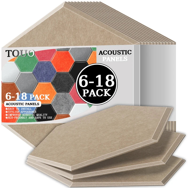 TOUO Sound Absorbing Panel 6 Pcs High-Density Material Home Accessories Noise Insulation For Walls Drum Room Acoustic Treatment