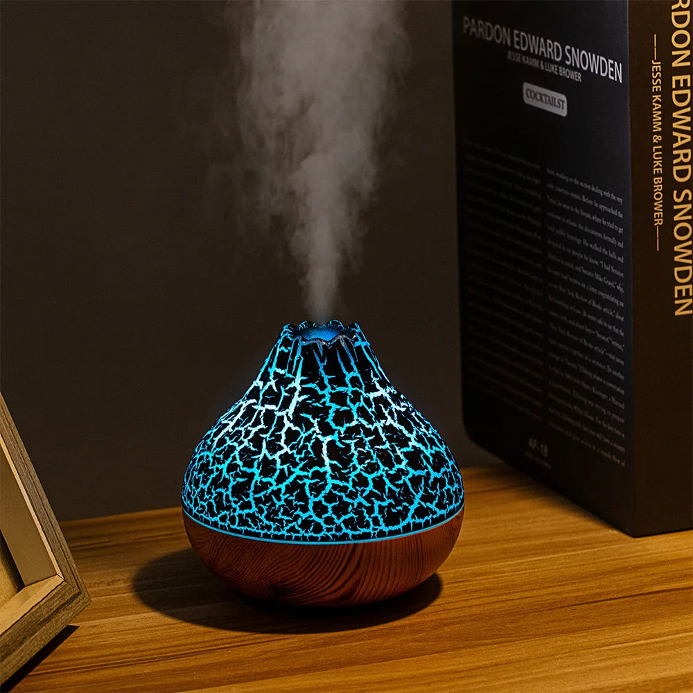 Volcano Air Humidifier Snow Mountain Essential Oils Diffuser Large Capacity Water Tank USB Aroma Diffuser Colorful Night Lights