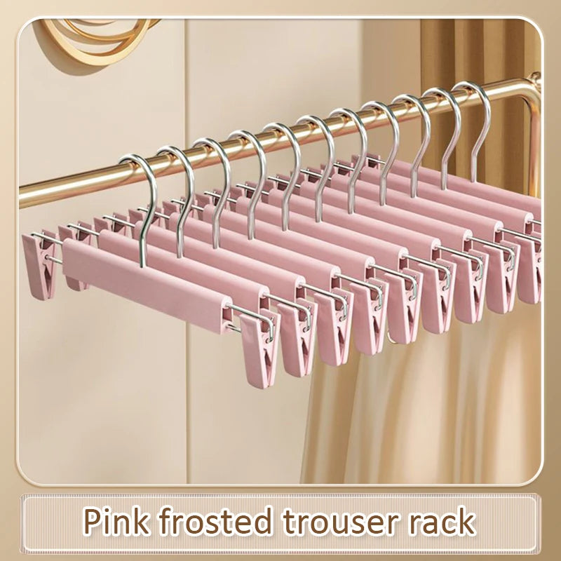 5/10PCS Pants Hanger Adjustable Clips Space Saving Anti-Slip Metal Rack Women's Skirt Clothes Organizer Socks Lingerie Racks