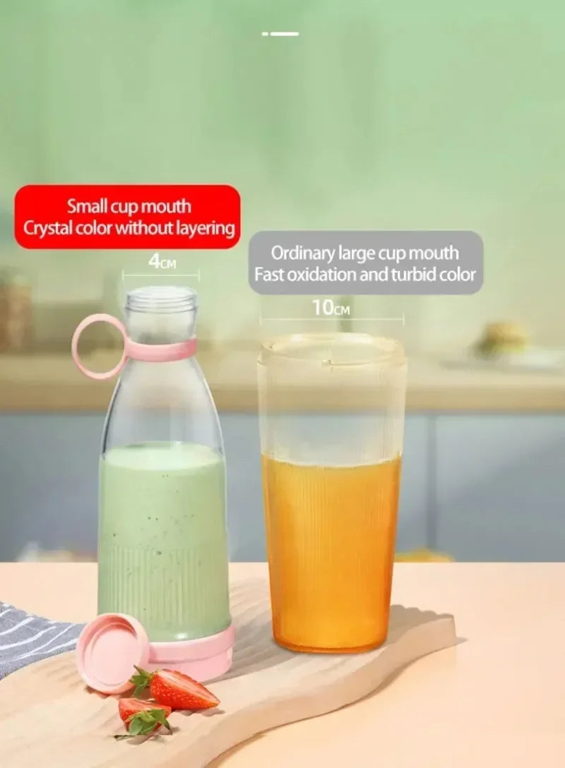 Mini Juice Blender Portable Electric Juicer Bottle 6 Blades Shake Orange Lemon USB Charging Fruit Mixer Fresh Squeezer Machine