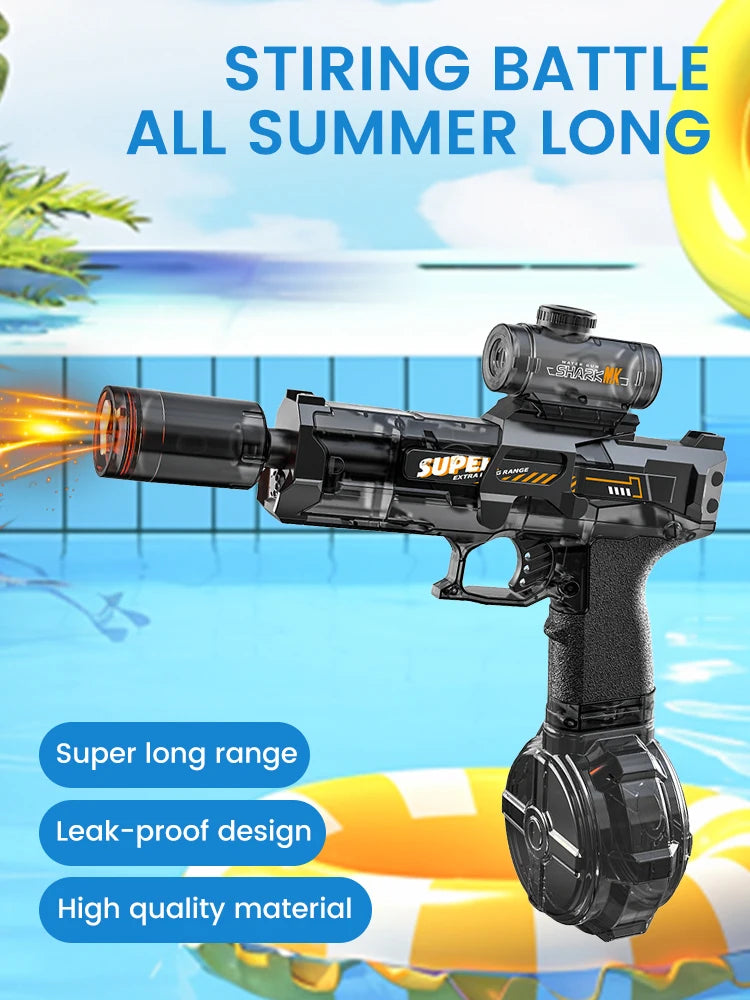 Children Simulated Flame Electric Water Gun Toys Summer Outdoor Beach Pool Fight Game Kids Automatic Sensor Lights Watergun Gift