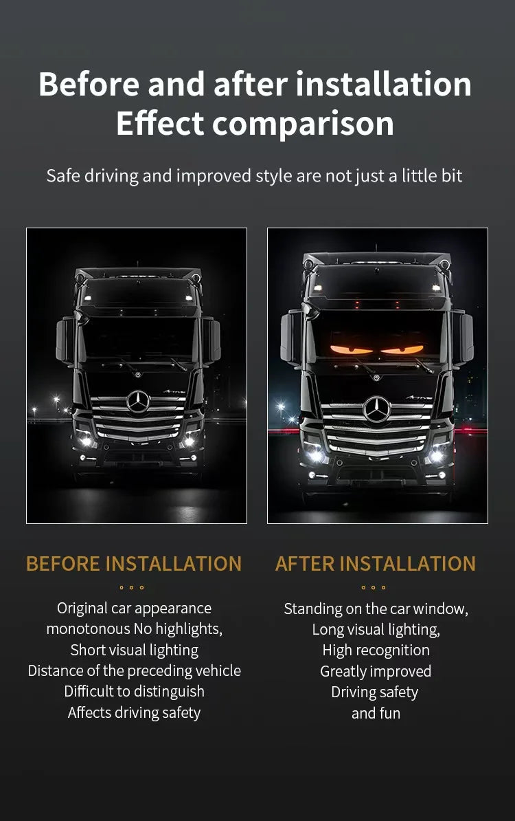 Devil's Eye Truck Windshield Remote Control Flexible Led Eye Animation Display Smart Scrolling Message Eye Soft LED Sign Board