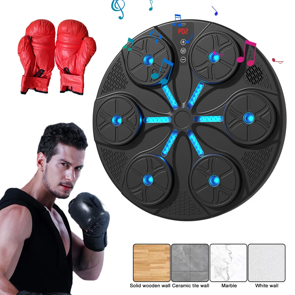 Music Boxing Machine Boxing Reaction Wall Target Type C USB Charging Boxing Training Punching Equipment with Gloves for Home Gym