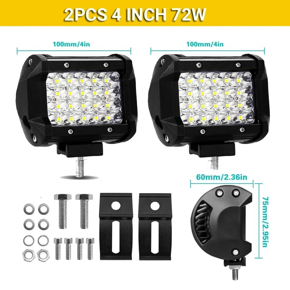 4/7/9/12/17/20 Inches Led Lightbar Vehicle 12V Work Light Bar Spotlight Boat Barra Led Driving Truck ATV SUV 4x4 Long Range