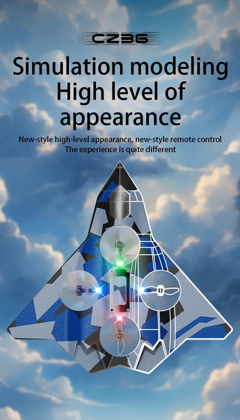 RC Aircraft EPP Foam Stunt Glider Electric Fighter Remote Control Airplane Fall Resistant Plane Toys for Boys Kids CZ01 CZ63