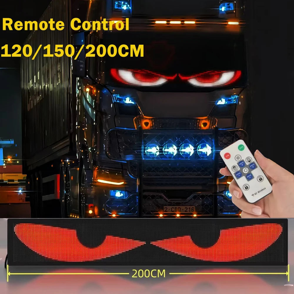 Devil's Eye Truck Windshield Remote Control Flexible Led Eye Animation Display Smart Scrolling Message Eye Soft LED Sign Board