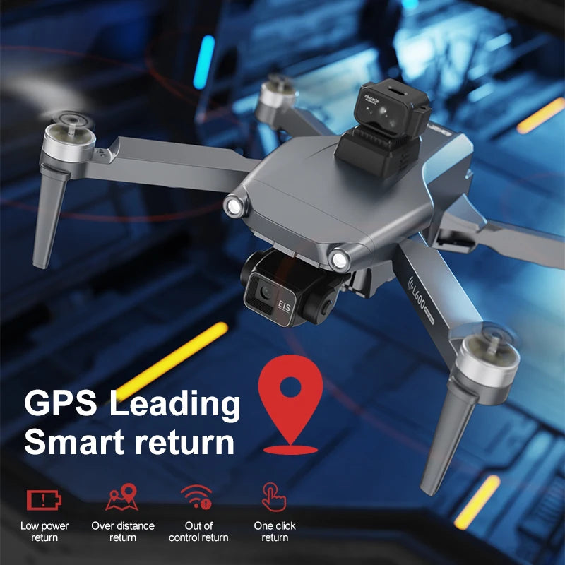 L600 Pro MAX Drone 4K Professional HD Camera 3-Axis Gimbal GPS Security Dron Obstacle Avoidance WIFI FPV UVA RC Quadcopter Toys